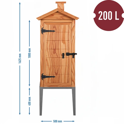 Camera affumicatrice in larice, 200L, con base in acciaio inox - 3