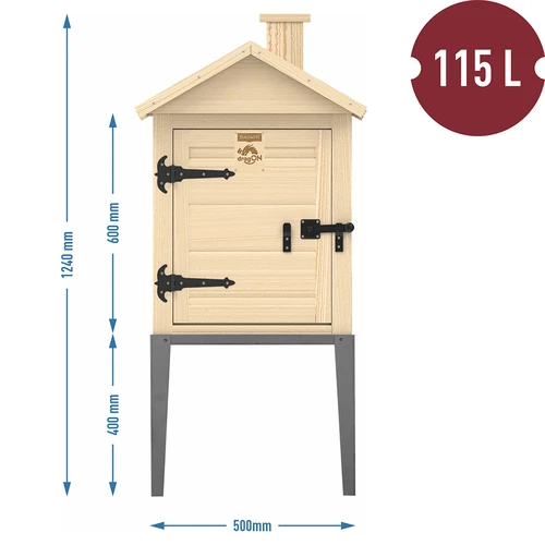 Camera affumicatrice in legno di abete, 115 L, con base in acciaio inox - 3