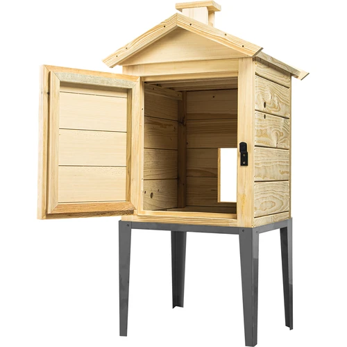 Camera affumicatrice in legno di abete, 115L, con base in acciaio inox - 2