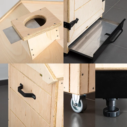 Camera di affumicatura da 200 L in compensato certificato, senza telaio, con ruote - 3