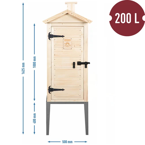 Camera di affumicatura in abete, 200 L, con base in acciaio inox - 3