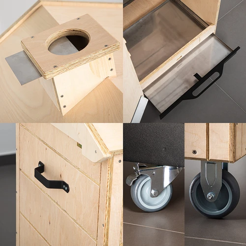 Camera di affumicatura in compensato certificato, senza telaio, 320L, con ruote - 3