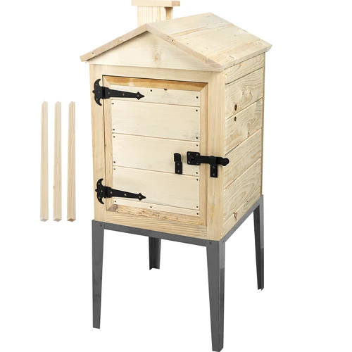 Camera di affumicatura in legno di abete, 115 L, con base in acciaio inox