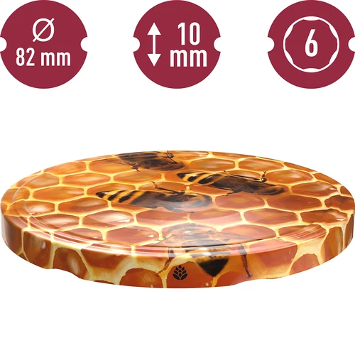 Capsula twist-off fi 82/6 - motivo miele - 10 pz. - 4