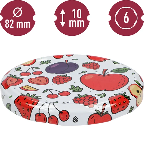 Capsule con stampa – motivo Frutta, Ø 82/6, 10 pz. - 3