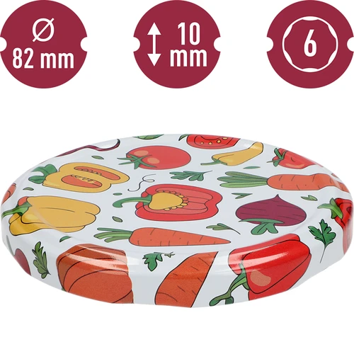 Capsule con stampa - motivo Verdure, Ø 82/6, 10 pz - 3
