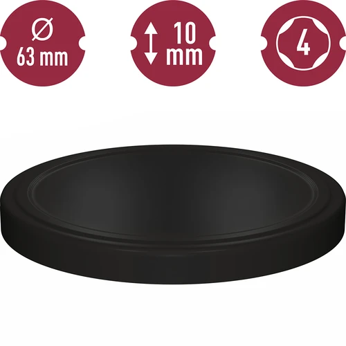 Capsule TO per vasetti Ø 63 mm (4 tacche) nere, 10 pz. - 3
