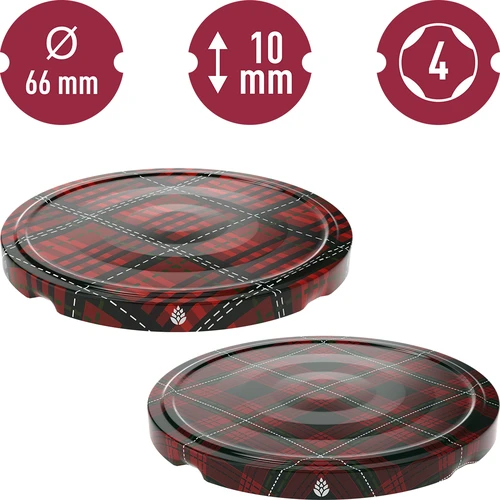 Capsule twist-off Ø 66 tartan scozzese assortite, 10 pz - 2
