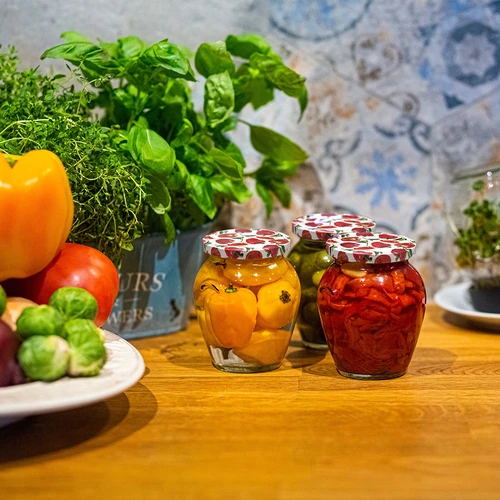 Capsule twist-off Ø 82/6 con disegni di peperoni - 10 pz - 4