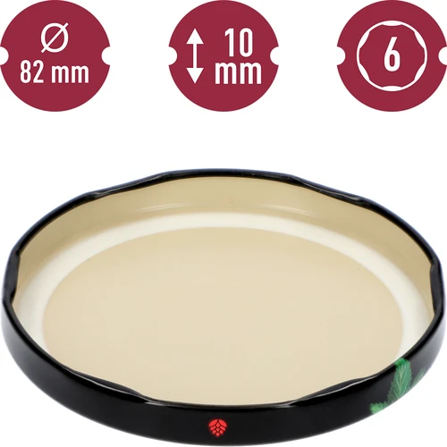 Capsule twist-off Ø 82/6 frutta su sfondo nero - 10 pz. - 4