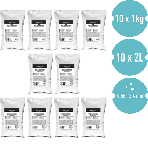 Carbone attivo di cocco 1 kg x 10 - kit - 2