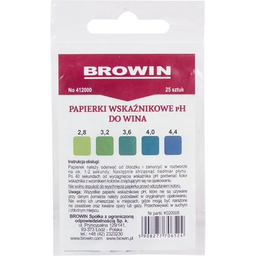 Cartine indicatrici pH per vino - al tornasole  - 1 