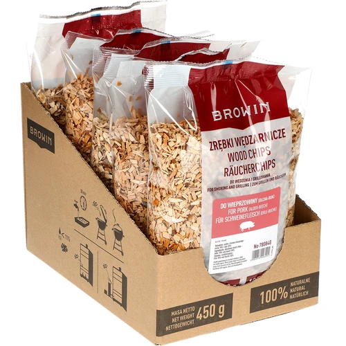 Chips di legno per affumicare e grigliare, 70% ontano + 30% faggio, 450 g, classe 8 - 2