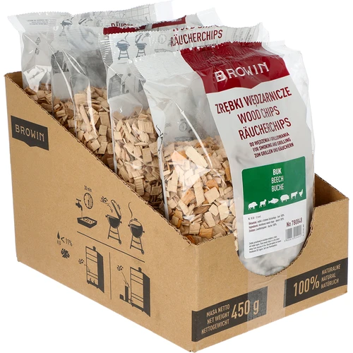 Chips di legno per affumicare/grigliare, faggio, 450 g, classe 10 - 2