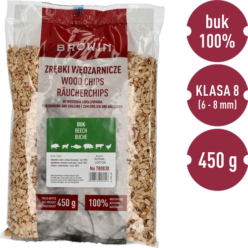 Chips di legno per affumicare/grigliare, faggio, 450 g, classe 8 - 3