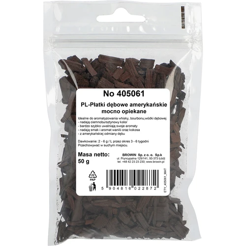 Chips di rovere americano, tostatura intensa, 50 g - 2