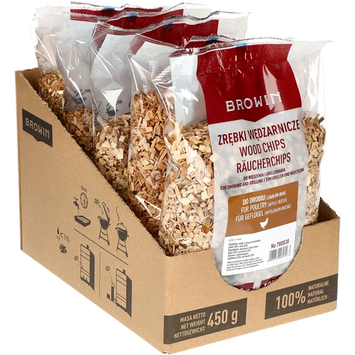 Chips per affumicatura/grigliata, 50% melo + 50% faggio, 450 g, classe 8 - 2