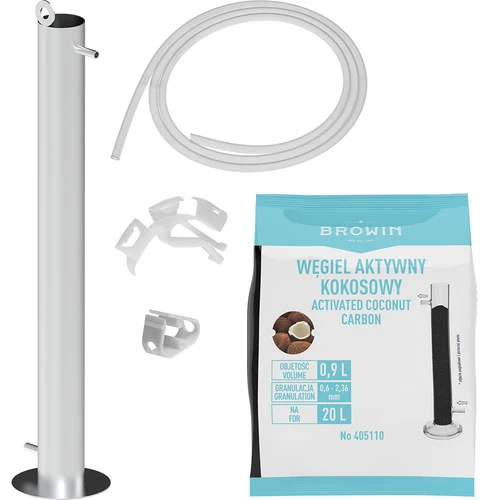 Colonna filtrante in acciaio inox a sospensione, con accessori e carbone attivo inclusi