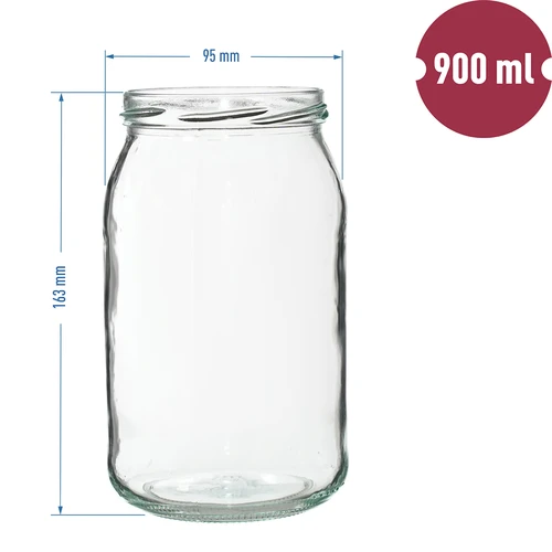 Confezione da 6 barattoli in vetro 900 ml con capsula twist-off dorata Ø 82 (TO 82) - 8