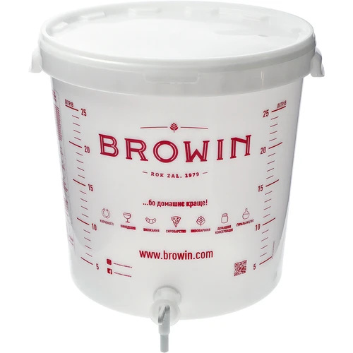 Contenitore di fermentazione 30 L con coperchio, rubinetto e tubo UA - 2