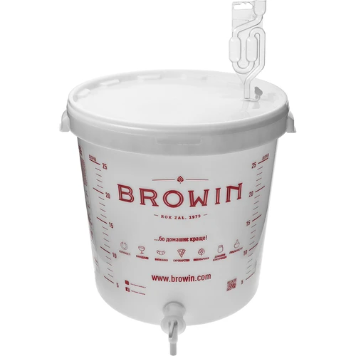 Contenitore di fermentazione 30 L con coperchio, rubinetto e tubo UA  - 1 