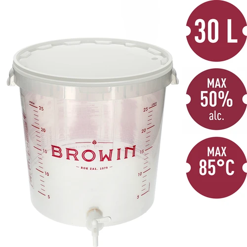 Contenitore di fermentazione 30 L con stampa, rubinetto e 3 gorgogliatori - 2
