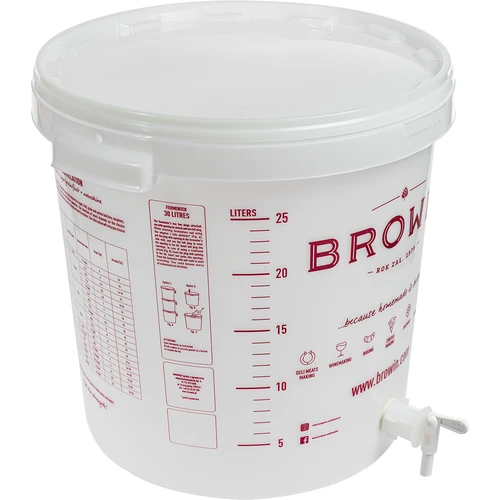 Contenitore di fermentazione 30L, colore bianco con stampa, rubinetto e 2 tubi - j.EN - 3