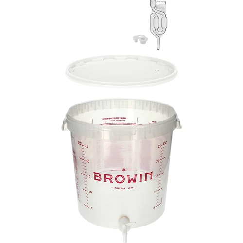 Contenitore di fermentazione 30L con stampa, rubinetto e 3 tubi - 4