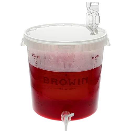 Contenitore di fermentazione 30L con stampa, rubinetto e 3 tubi - 9