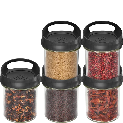Contenitore di vetro 350 ml, con coperchio da appendere - 3