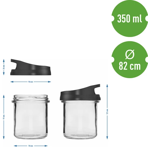 Contenitore di vetro 350 ml, con coperchio da appendere - 5