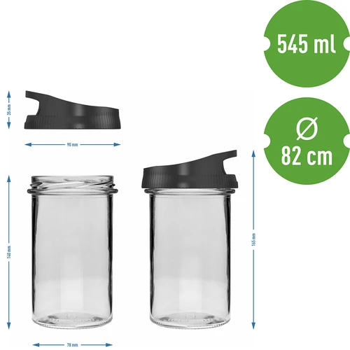 Contenitore di vetro 545 ml, con tappo da appendere - 5