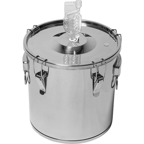 Contenitore per fermentazione e distillazione - acciaio inox 18 L, 5 chiusure a leva - 3