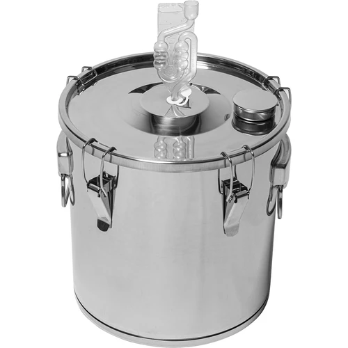 Contenitore per fermentazione e distillazione - acciaio inox 18 L, 5 chiusure a leva - 4