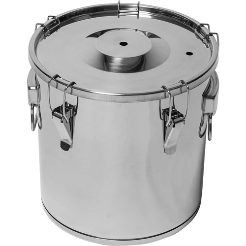 Contenitore per fermentazione e distillazione - acciaio inox 18 L, 5 chiusure a leva - 5