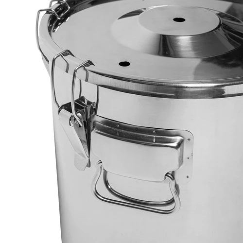 Contenitore per fermentazione e distillazione - acciaio inox 18 L, 5 chiusure a leva - 12