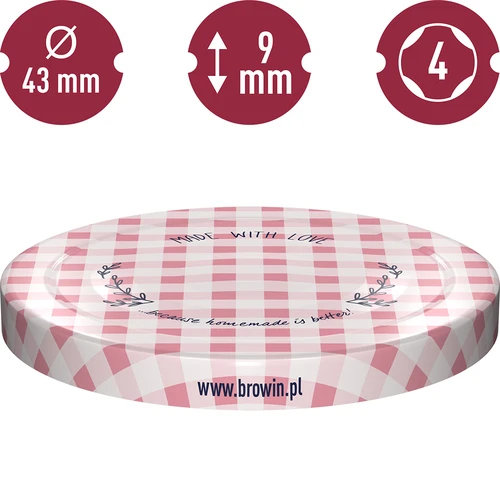 Coperchio fi 43 a quadretti - 10 pezzi - 10