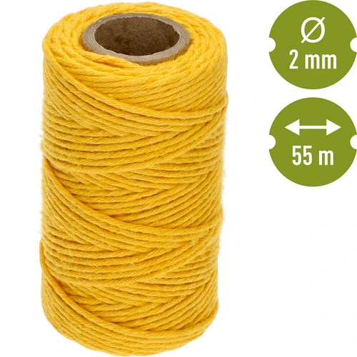 Corda di cotone gialla 2 mm/55 m/100 g - 4