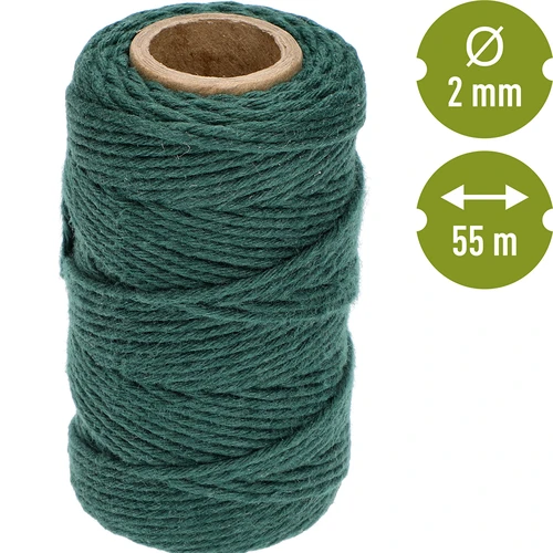 Cordino in cotone verde 2 mm/55 m/100 g - 4