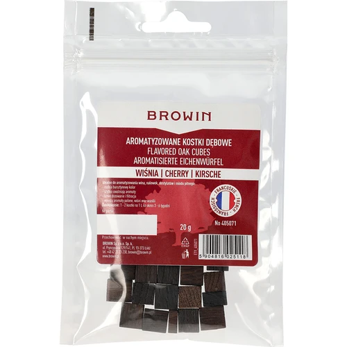 Cubetti di quercia francese, fortemente tostati, aromatizzati - Ciliegia, 20g - 2
