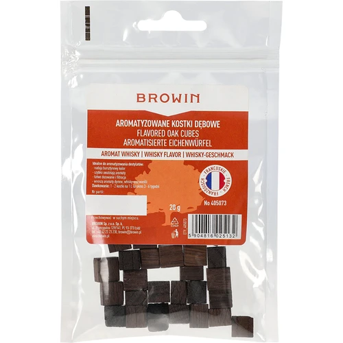 Cubetti di quercia francese, fortemente tostati, aromatizzati - Whisky, 20g - 2