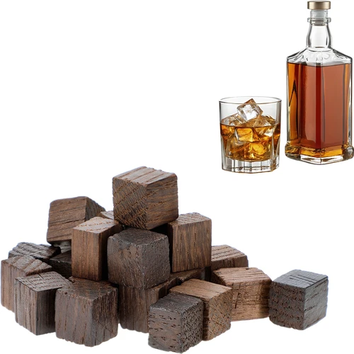 Cubetti di quercia francese, fortemente tostati, aromatizzati - Whisky, 20g - 3