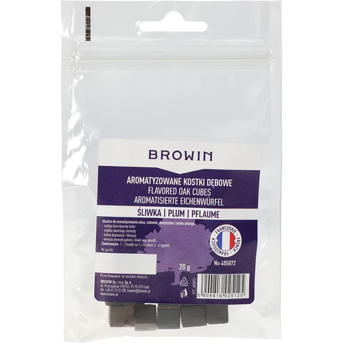 Cubetti di rovere francese, a tostatura forte, aromatizzati - Prugna, 20 g - 2