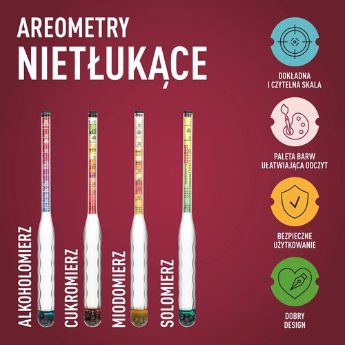 Cukromierz nietłukący z probówką, zakres pomiaru: -5-35°Blg - 6