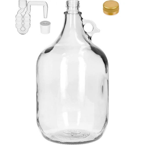 Dama 5 L con tappo a vite, tappo in sughero e gorgogliatore – set da 4 pezzi - 2