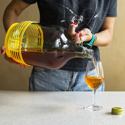 Dama 5 L con tappo in sughero, gorgogliatore orizzontale e tappo a vite - 11