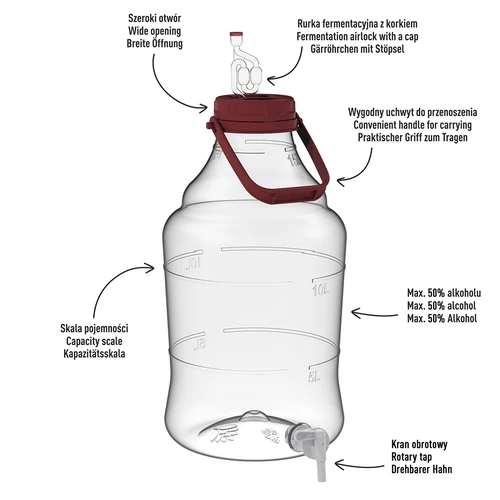 Damigiana 15 L con manico e rubinetto - 5