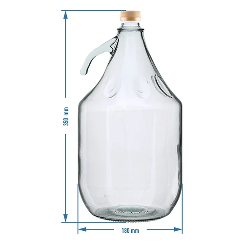 Damigiana 5 L Dama con tappo - senza cestello - 4