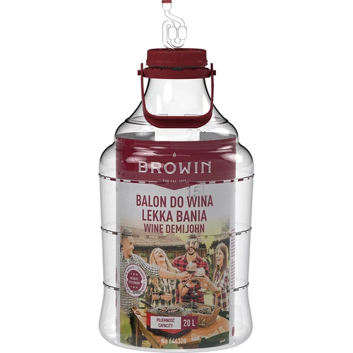 Damigiana da vino leggera e infrangibile con manico, 20 L - 3