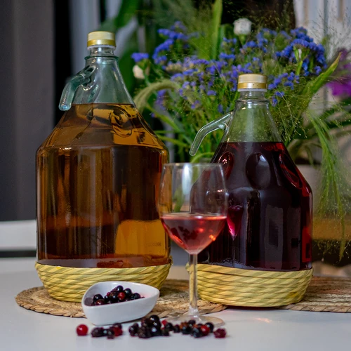 Damigiana Dama 3 l con rivestimento intrecciato e tappo a vite - 4